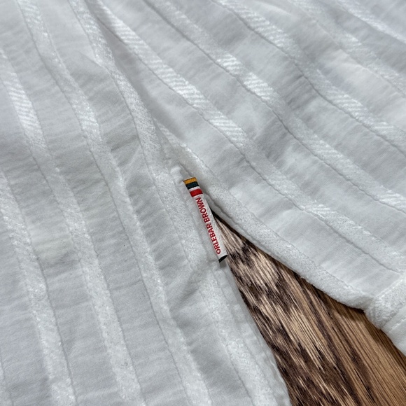 Orlebar Brown Ridley Tonal Striped Chenille White L/S Polo Shirt Mens XL - Picture 5 of 9